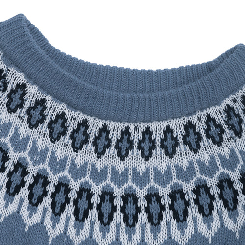 Damen Strickpullover mit skandinavischem Muster und großzügigem Schnitt R&B