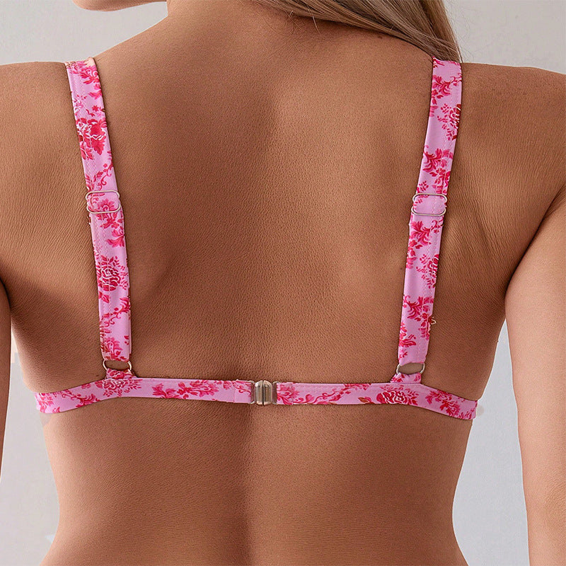 Damen Triangel-Bikini mit floralem Design und verstellbaren Trägern R&B 1778573065
