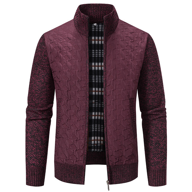 Herren modische Steppjacke mit hohem Kragen und strukturiertem Design