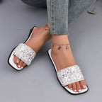 Damen Glitzernde Slides mit eleganter Strass-Applikation R&B