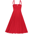 Damen Elegantes Maxikleid mit gerafftem Oberteil und ausgestelltem Rock R&B