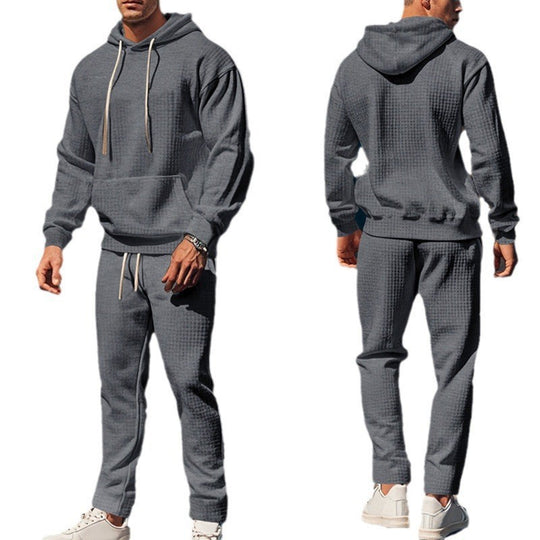 Herren lässiger Kapuzenpullover mit strukturiertem Design und praktischen Taschen R&B