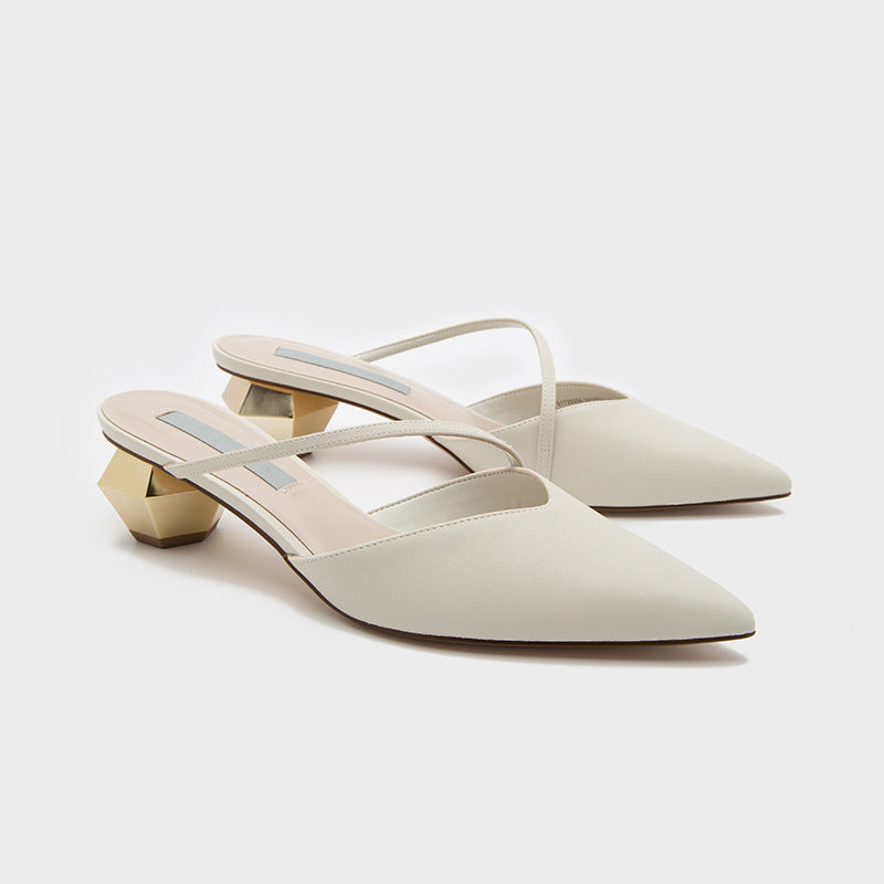 Damen Sling-Pumps mit spitzem Design und elegantem Blockabsatz R&B