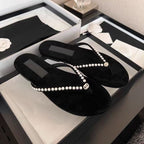 Damen Elegante und luxuriöse Perlensandalen R&B