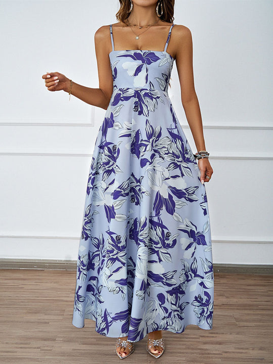 Damen Maxikleid mit modernem grafischem Design und elegantem A-Linien-Schnitt R&B