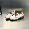Damen elegante Ballerinas mit doppeltem Riemenverschluss und dekorativem Lochmuster R&B