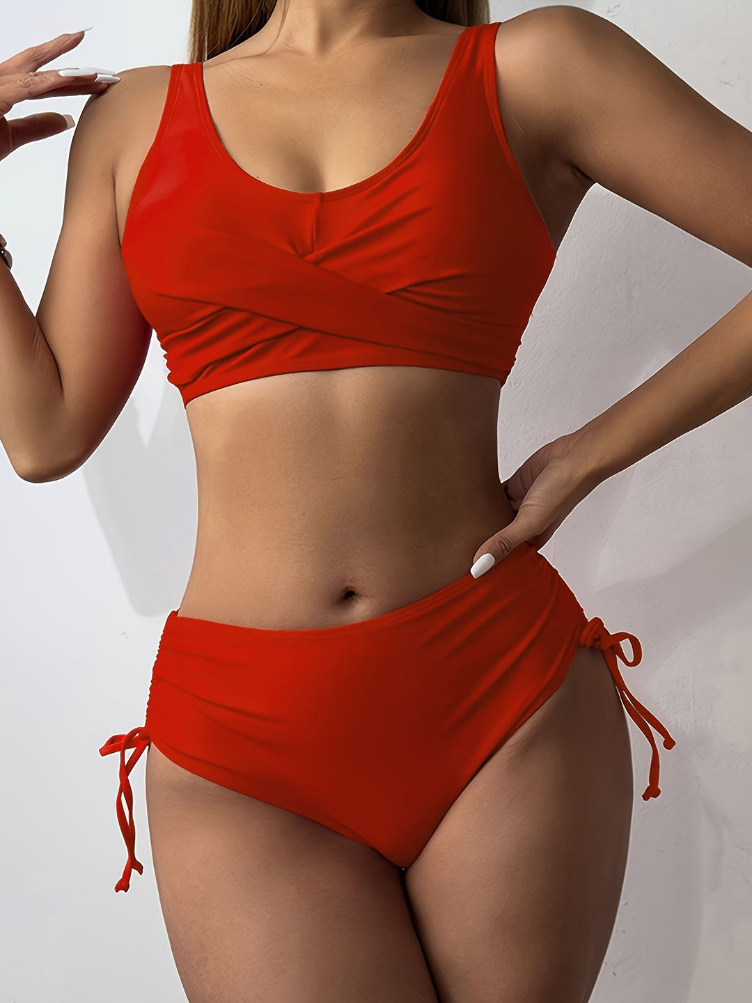 Damen Sportliches Bikini-Set mit Wickel-Design R&B