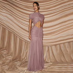 Damen Elegantes Maxi-Kleid mit Cut-Out und Raffungen R&B