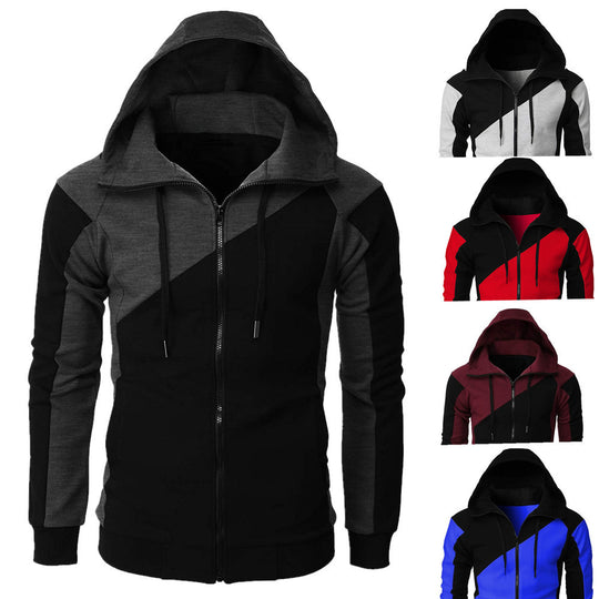 Herren Sportliche Kapuzenjacke mit kontrastierenden Farbakzenten R&B