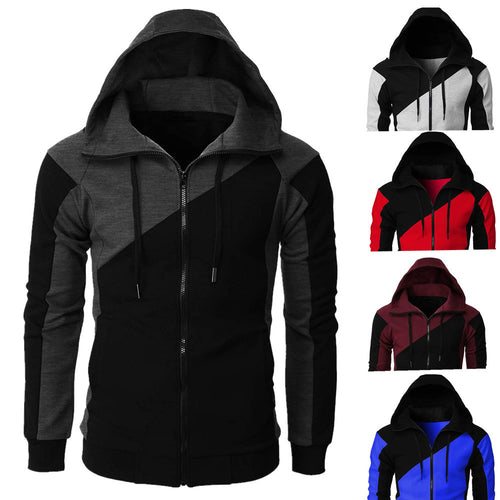 Herren Sportliche Kapuzenjacke mit kontrastierenden Farbakzenten R&B