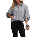 Damen Sportlicher Pullover mit modischen Knopfdetails und lässigem Schnitt R&B