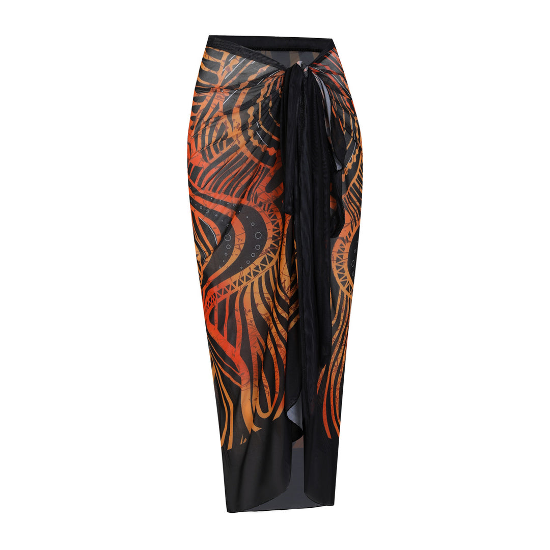 Damen Hochgeschnittene Palazzo-Hosen mit buntem Muster R&B
