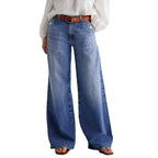 Damen Weite Jeans mit hohem Bund und klassischem Design R&B