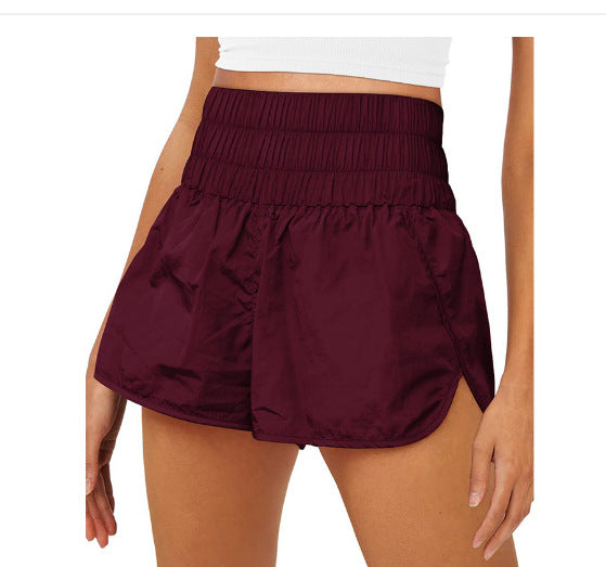 Damen Sportliche Laufshorts mit hohem Taillenbund und elastischem Bündchen R&B