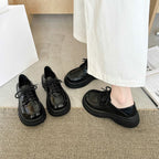 Damen modische Schnürschuhe mit glänzender Lackoberfläche und bequemer Sohle R&B