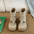 Damen Bequeme Ankle-Boots mit modischem Falten-Design und robustem Sohlenprofil R&B