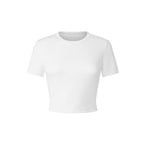Damen Crop-T-Shirt mit kreativem Schriftzug und Schleifendetail R&B