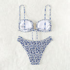 Damen Bikini mit geschnürten Seiten und modischem Rüschendesign R&B