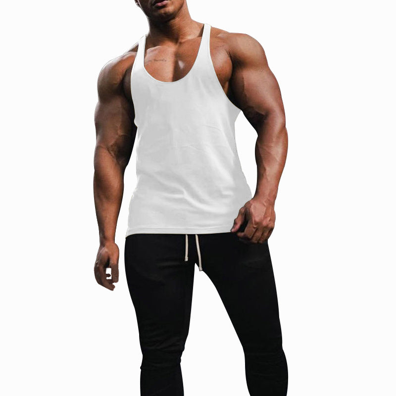 Herren nan athletisches Tanktop mit tiefem Armausschnitt und schmalen Trägern am Rücken aus Baumwollstretch R&B