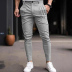 Herren Stoffhose Slim Fit mit Bundfalten