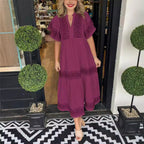 Damen Maxikleid mit eleganten Stickereien R&B