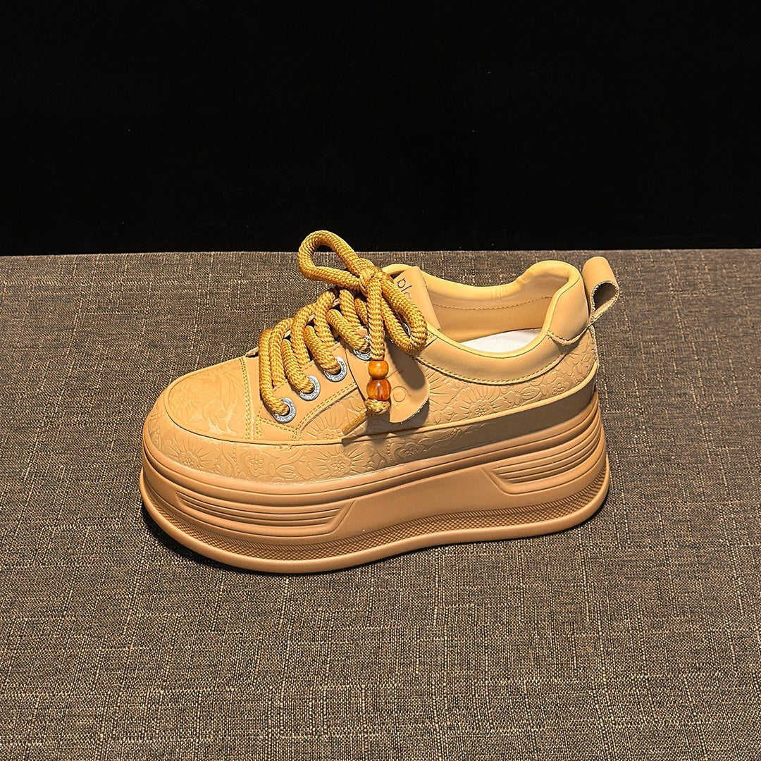 Damen modische Plateau Sneakers mit dekorativen Schnürsenkeln und strukturiertem Obermaterial R&B