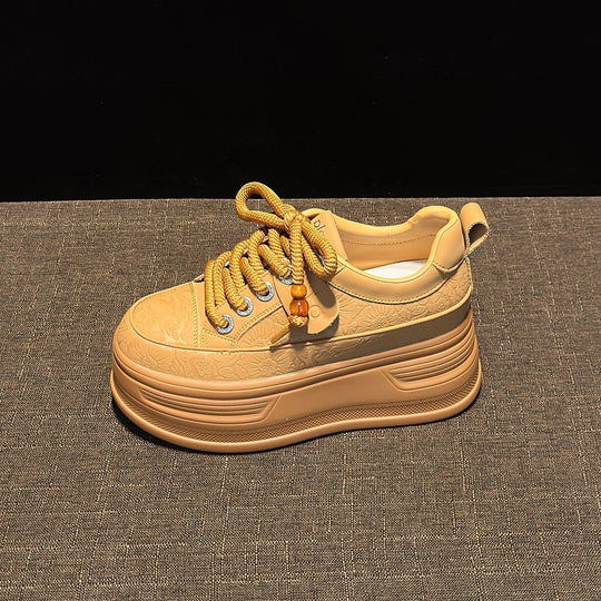Damen modische Plateau Sneakers mit dekorativen Schnürsenkeln und strukturiertem Obermaterial R&B