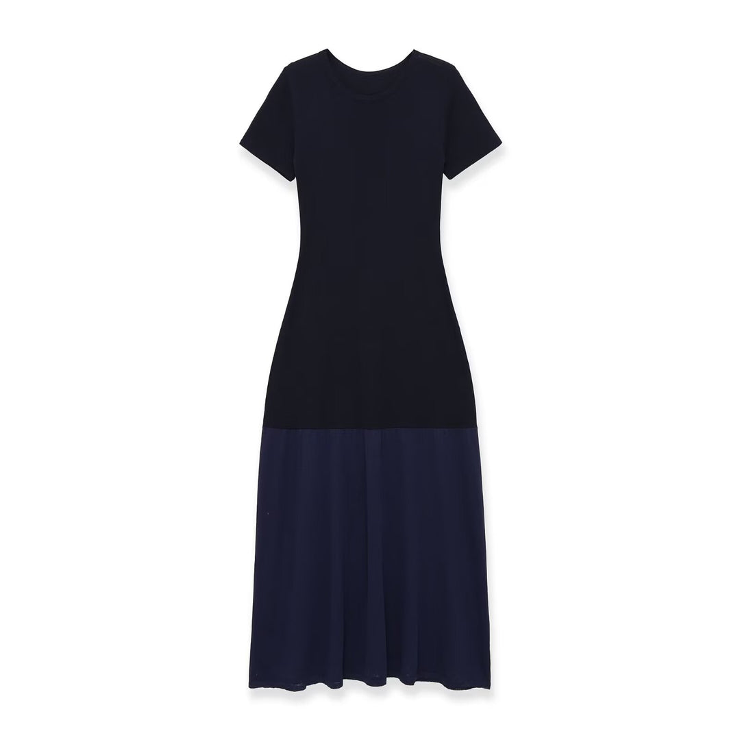 Damen Maxikleid mit schwingendem Schnitt und betontem Tailleneinsatz R&B
