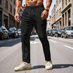 Herren elegante Freizeithose mit elastischem Bund und seitlichen Taschen R&B