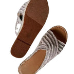 Damen Freizeitsandalen aus hochwertigem, atmungsaktivem Material mit elegantem Textilüberzug
