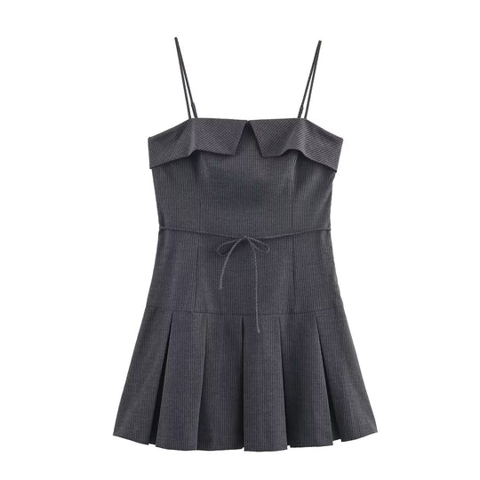 Damen Minikleid mit Rüschen und verstellbaren Trägern R&B