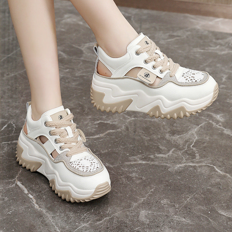 Damen Modische Chunky Sneakers mit atmungsaktivem Obermaterial und komfortabler Dämpfung R&B