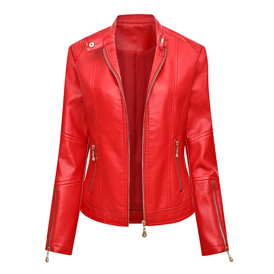 Damen Kunstlederjacke im Biker-Stil R&B