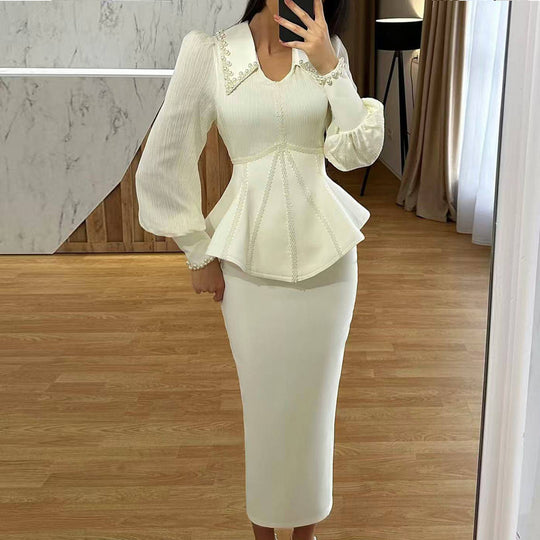 Damen Elegante Bluse im außergewöhnlichen Peplum-Stil mit romantischen Details R&B