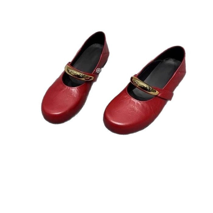 Damen Elegante und komfortable Ballerinas mit modischem Riemchen R&B