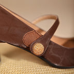 Damen elegante Mary Jane Pumps mit feinem Absatz und modischem Riemen