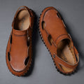 Damen Hochwertige Leder-Sandalen mit atmungsaktiven Einsätzen und rutschfester Sohle R&B