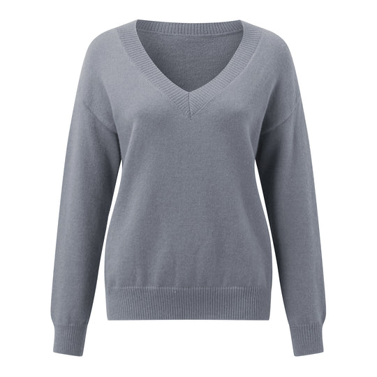 Damen eleganter V-Ausschnitt Pullover R&B