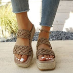 Damen Komfortable und geflochtene Wedge-Sandalen R&B