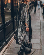 R&B | Viertel Ärmel Party Pailletten Strickjacke Jacke