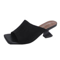 Damen elegante Mules mit strukturiertem Obermaterial und modischem Blockabsatz