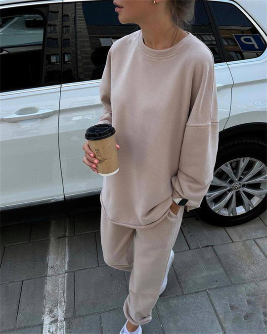 Damen lässiges Fleece-Loungewear-Set R&B