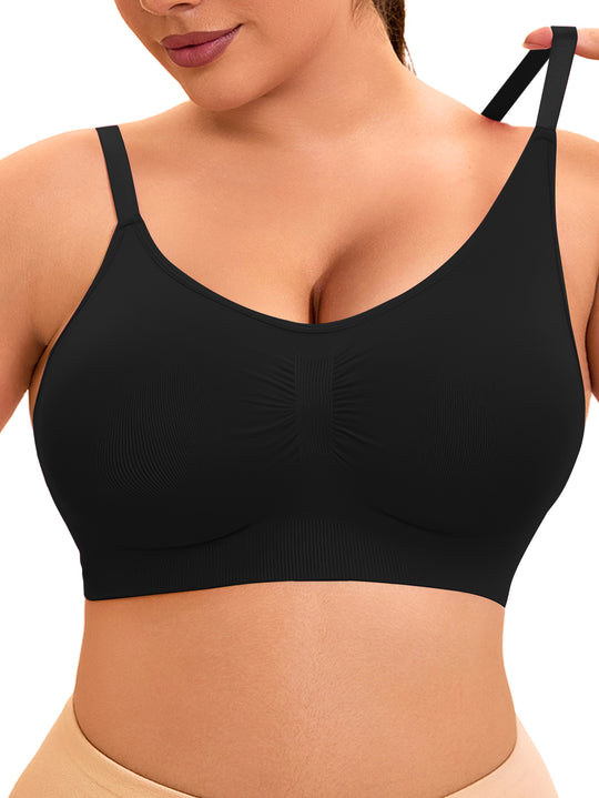 Damen sportlicher Bralette-BH mit nahtloser Passform und elastischem Unterband R&B