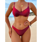 Damen Bikini-Set mit tiefem V-Ausschnitt und verstellbaren Trägern R&B
