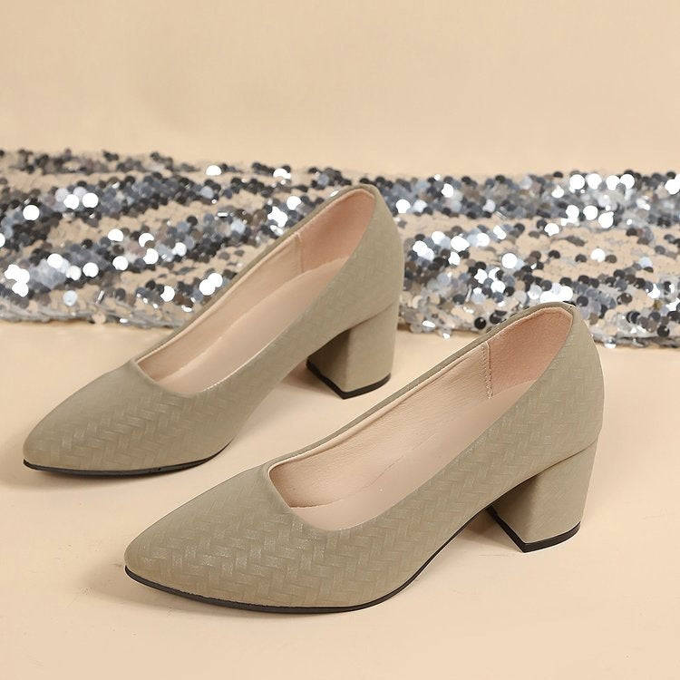 Damen Elegante Absatzschuhe mit tastbarem Zopfdesign R&B