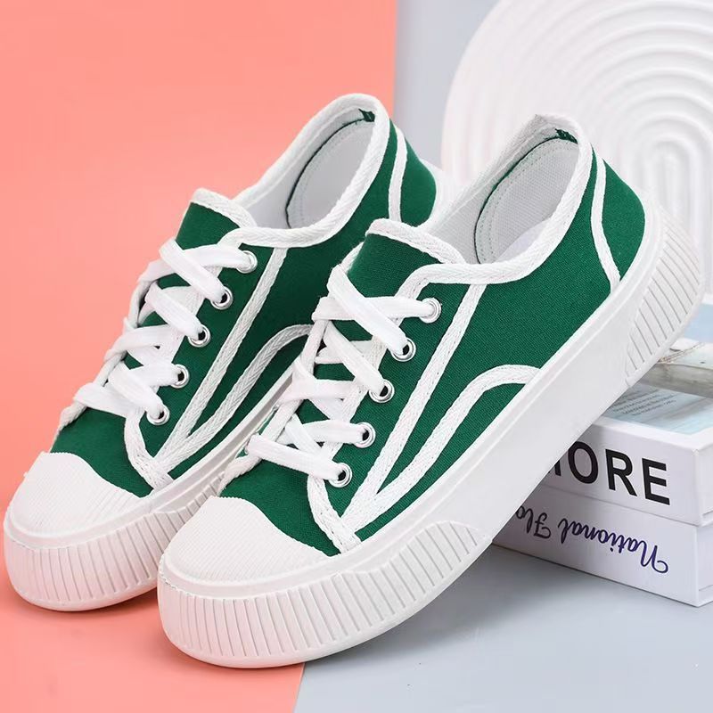 Damen lässige Stoff-Sneaker mit kontrastierendem Design R&B