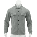 Herren nan schwere Baumwoll-Übergangsjacke im Shacket-Stil mit Druckknöpfen und Pattentaschen R&B