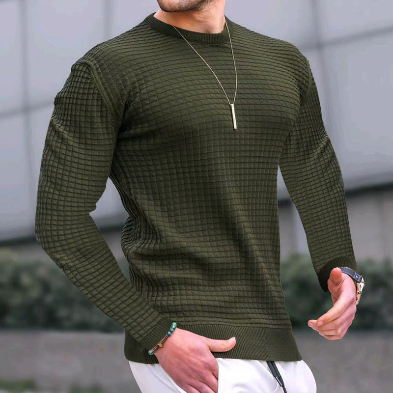 Herren Strickpullover mit modernem Strukturdesign und Rundhalsausschnitt R&B