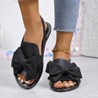 Damen Slingback-Sandalen mit dekorativer Schleifen-Applikation und verstellbarem Riemen R&B