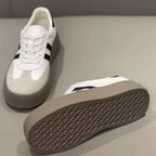 Damen Plateausneakers mit eleganter Oberflächenstruktur und rutschfester Sohle